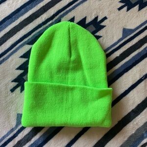 Lime green beanie
